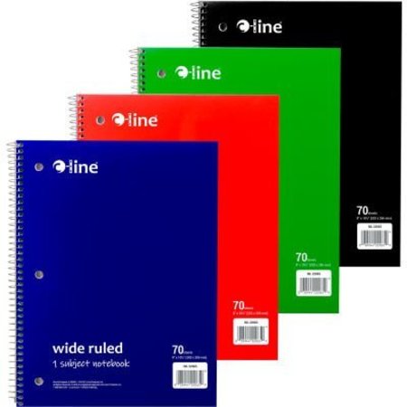 C-LINE PRODUCTS C-Line 1-Subject Notebook, Wide Ruled, 70-Page, Assorted, 24 Each/Set 22065-CT